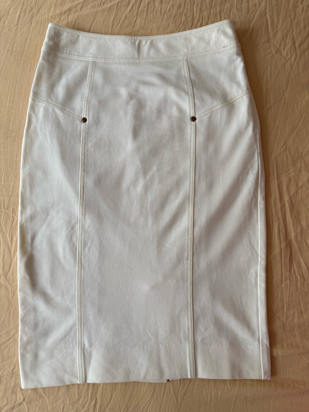 Diane von Furstenberg White Pencil Skirt Cougarette Denim